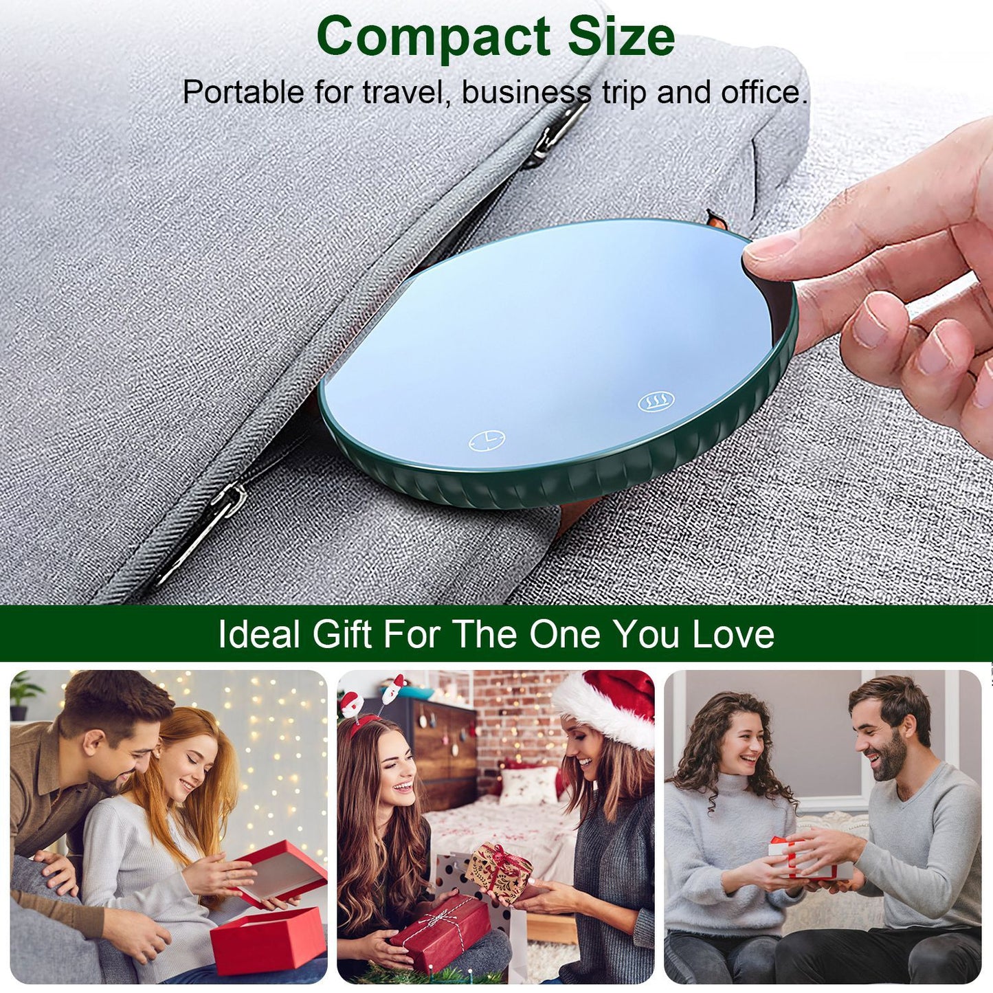 Desktop Electric Cup Warmer 8Hours Auto Off Overheating Protection Smart Timer Setting 2 Temperature Levels Ceramic Heating Panel For Office Home