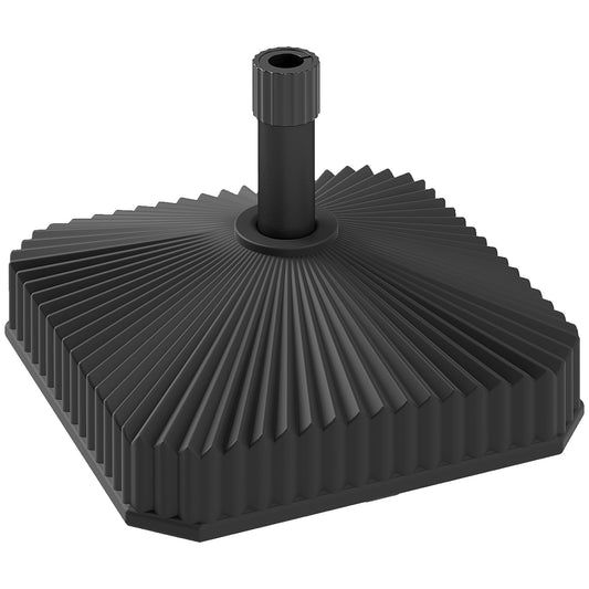 Square Patio Umbrella Base Holder, Heavy Duty Outdoor Umbrella Stand Base, Filled Up To 42lbs With Stand Or 33lbs With Water For Garden, Poolside, Black