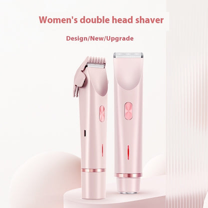 Hair Remover Women's Double Head Shaver Private Pubic Hair Trimmer Electric Razor Wet Dry Electric Body Hair