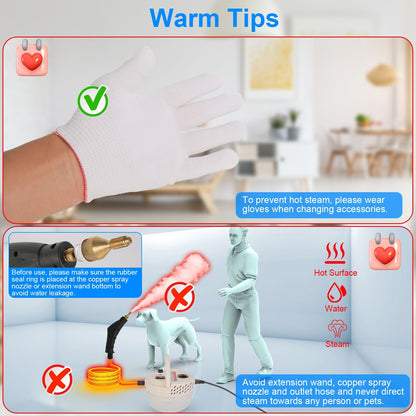Handheld High Temperature And Pressure Steamer Cleaner With 1400ML Tank 9 Accessories 6 Steam Levels For Dirt Grease Grout Tile Floor Couch Car
