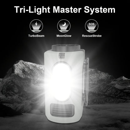 Portable Waist Fan, Clip On Wearable Belt Personal Fan, Rechargeable Battery Powered, With 5 Speed Levels And A Flashlight, Suitable For Outdoor Camping And Traveling Gray