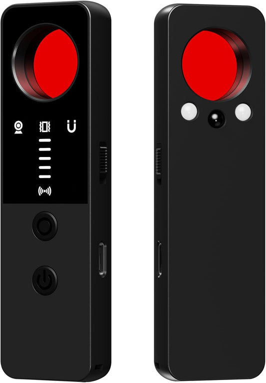 Hidden Camera Detector, 7 in 1 anti Spy Detector, Bug Detector & Camera Finder,Magnetic Wireless Infrared Red Light Detector for Travel,Car,Hotel,Home (Black) (Black)