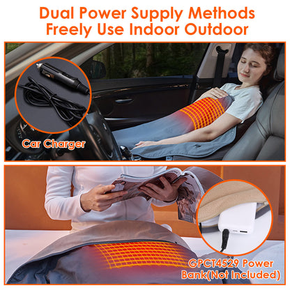 Electric Heated Throw Full Body Heated Shawl Indoor Outdoor Heated Blanket With 3 Heating Levels 2Hrs Auto Off Machine Washable Waterproof