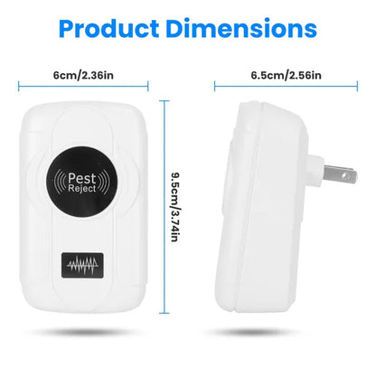 Ultrasonic Insect Repellent - Dual Sound-Wave Tech, 3-Mode Switch, 32 - 120kHz Frequencies, Ideal For Full Home Coverage, Safe For Home With Kids - Plug-in Indoor Bug & Rodent Repeller
