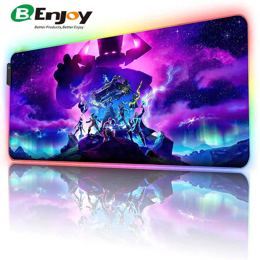 Custom Logo Printed 11-Light Modes RGB LED Gaming Mousepad Waterproof Soft XXL Gamer Large in Stock