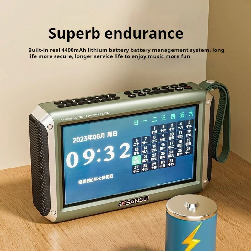 SANSUI F55 – All-in-One Bluetooth Speaker with Radio, Video & Music Playback
