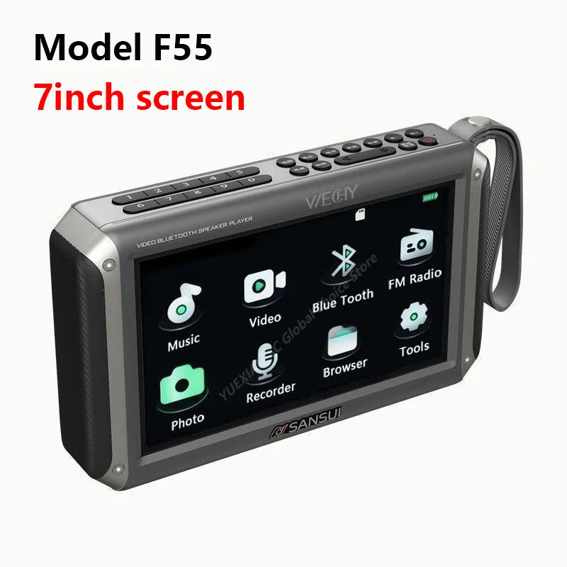 SANSUI F55 – All-in-One Bluetooth Speaker with Radio, Video & Music Playback