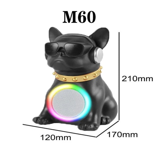 Outdoor Portable Bluetooth Speaker with Unique Canine Design and 8-Inch Colorful Illumination