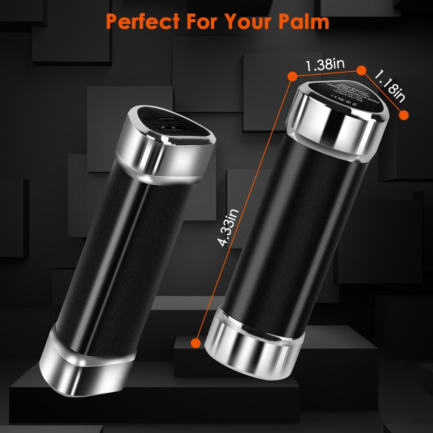 2 Packs Split-Magnetic Handwarmers 2 In 1 Portable Electric Pocket Heater Power Bank Portable Charger With 3 Heating Levels For Camping Hunting Fishing Skiing