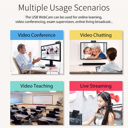FHD 1080P Webcam USB PC Computer Webcam Auto Focus With Microphone 60-Degree Widescreen Desktop Laptop Webcam Live Streaming Webcam With Rotatable Clip For Live Broadcast Video Calling Conferencin