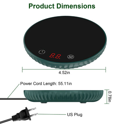 Desktop Electric Cup Warmer 8Hours Auto Off Overheating Protection Smart Timer Setting 2 Temperature Levels Ceramic Heating Panel For Office Home