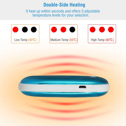 Portable Hand Warmer 5000mAh Power Bank Rechargeable Pocket Warmer Double-Sided Heating Handwarmer