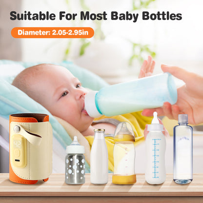 Portable Baby Milk Warmer 5 Temperature Adjustable Handhold Bottle Warmer With Fast Charge Adapter For Outdoor Car Travel