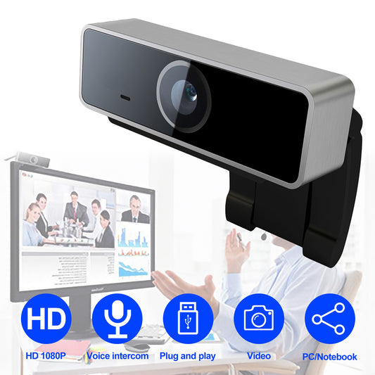 FHD 1080P Webcam USB PC Computer Webcam Auto Focus With Microphone 60-Degree Widescreen Desktop Laptop Webcam Live Streaming Webcam With Rotatable Clip For Live Broadcast Video Calling Conferencin