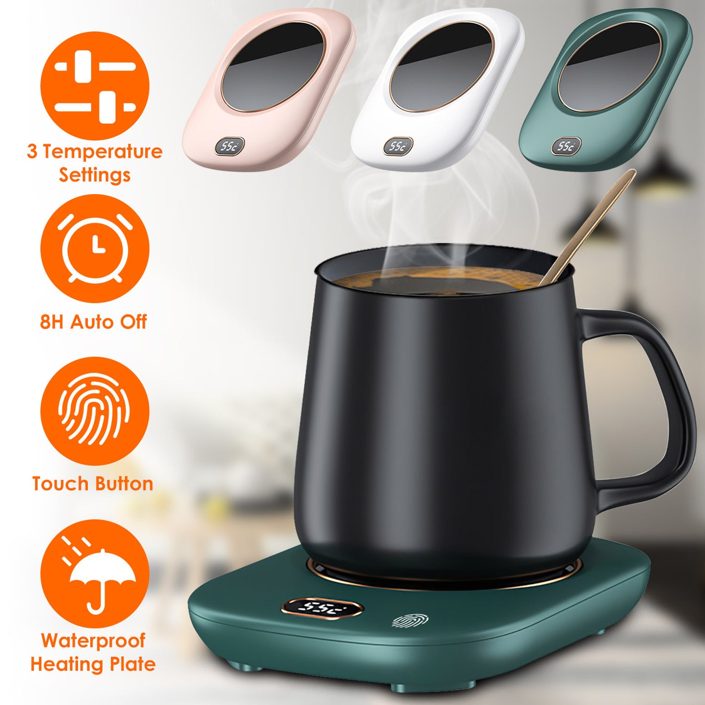 Coffee Mug Warmer For Desk Auto Shut Off USB Tea Milk Beverage Cup Heater Heating Plate For Office Home 3 Temperature Setting