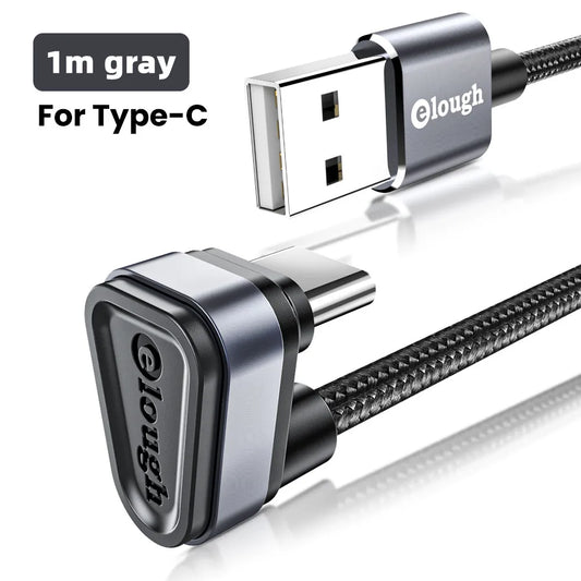 USB Type C Cable for Samsung Xiaomi Mi Redmi USB C Cable 2.4A Fast Phone Charging Data Cord Type C 180 Degree USB C Cable