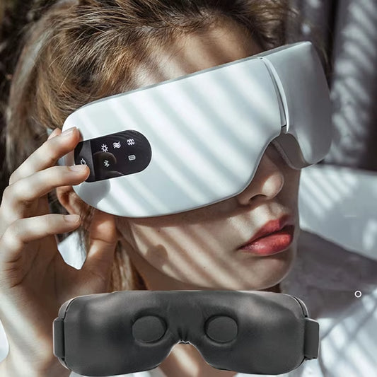 Hot Sale Smart Electric Eye Massager with Bluetooth Music Vibration Heating Japan Protein Leather Device for Eye Relaxation