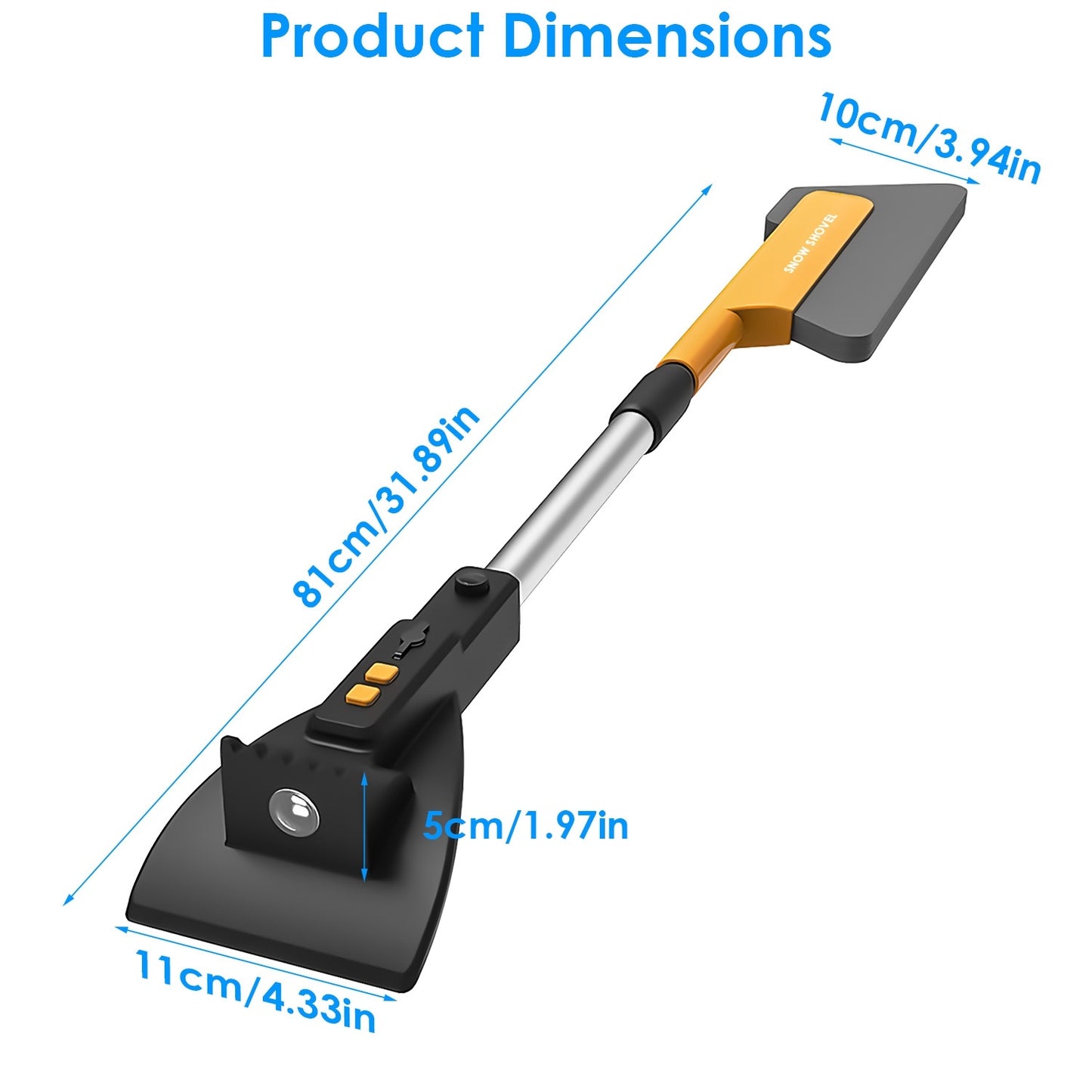 3 In 1 Car Snow Removal Shovel With Lights Car Snow Removal Tool Telescopic Windshield Ice Scraper Snow Brush Shovel