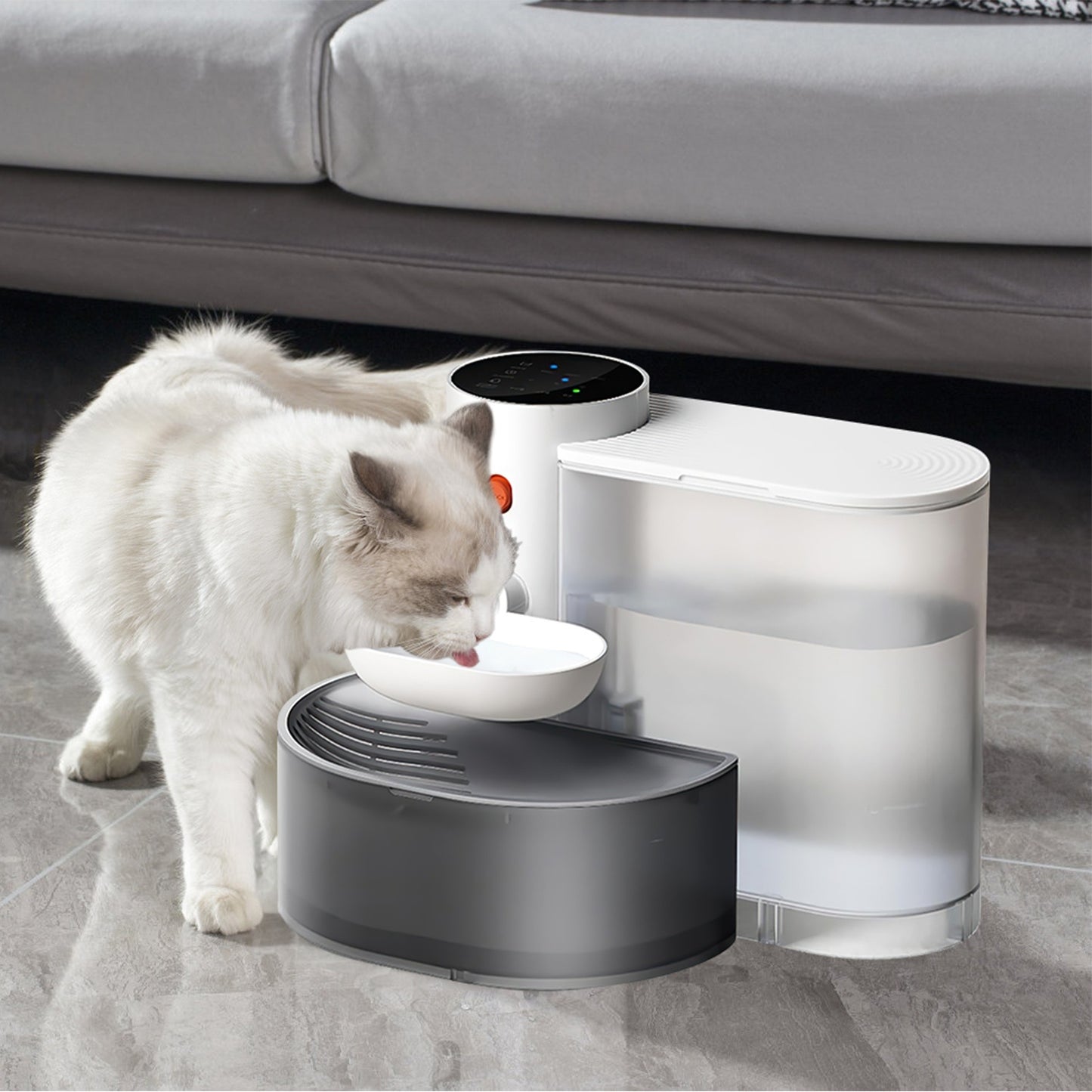 Smart Pet Water Fountain Automatic Cat Water Dispenser 3L Cordless Rechargeable Dog Water Fountain Self-Refill With 3 Adjustable Volume 3 Time Intervals Touch Control