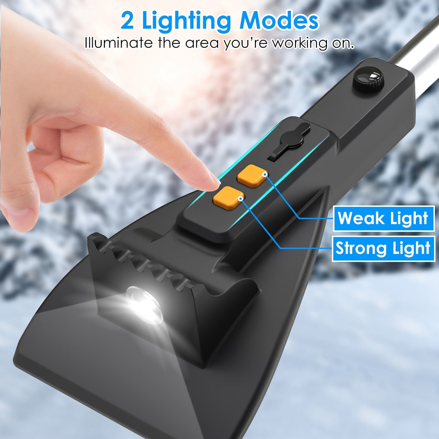 3 In 1 Car Snow Removal Shovel With Lights Car Snow Removal Tool Telescopic Windshield Ice Scraper Snow Brush Shovel