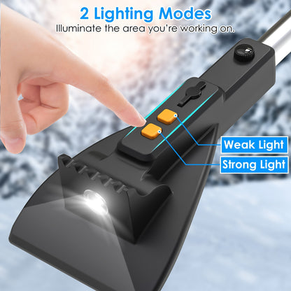 3 In 1 Car Snow Removal Shovel With Lights Car Snow Removal Tool Telescopic Windshield Ice Scraper Snow Brush Shovel