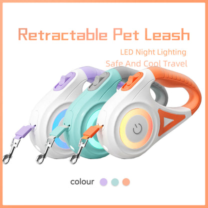 2-in-1 Retractable Dog Leash and Collar – Durable Pet Traction Rope for Dogs & Cats