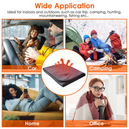 Electric Heated Throw Full Body Heated Shawl Indoor Outdoor Heated Blanket With 3 Heating Levels 2Hrs Auto Off Machine Washable Waterproof