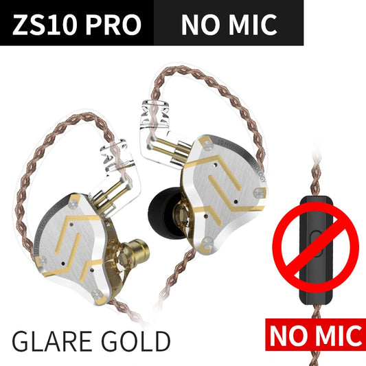 ZS10 PRO 1DD+4BA HIFI Metal Headset Hybrid in Ear Earphone Sport Noise Cancelling Headset AS10 ZSN PRO CA16 ZSX C12 V90 VX T4