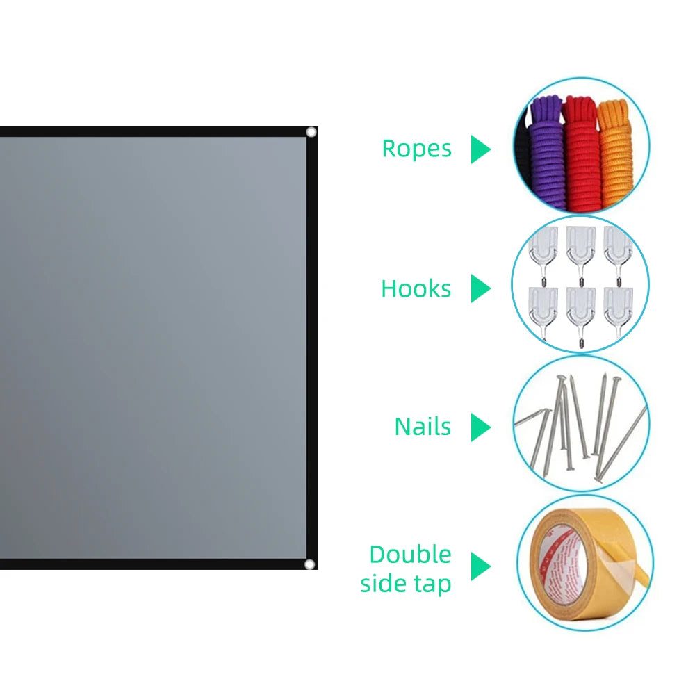 Projector Screen 16:9 Metal anti Light Curtain Reflective Fabric Cloth for YG300 XGIMI H3 HALO Mogo Xiaomi DLP Projector