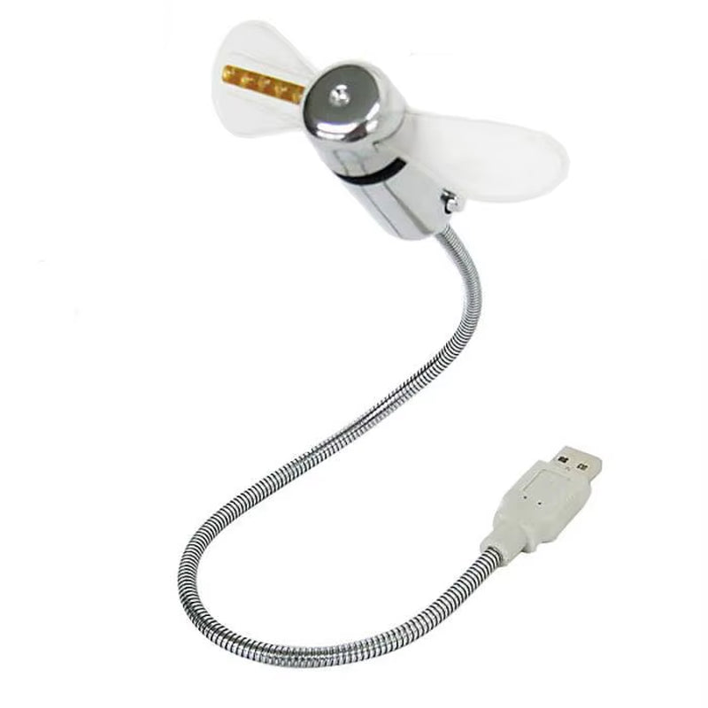 Gadgets Flexible Program Electric Mini USB Ceiling Hands Fan Gooseneck LED Light Display Time Clock Fan for PC Notebook