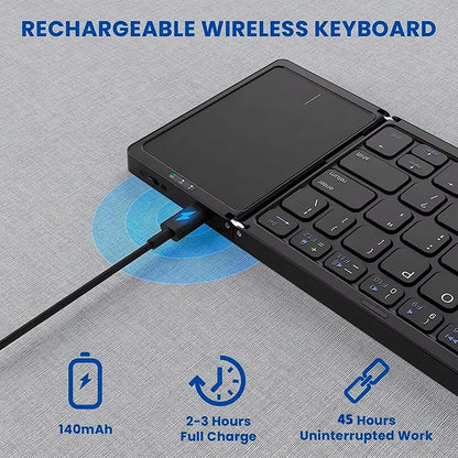 Rechargeable Battery Touchpad IOS Android Windows Mac OS Mini Portable Wireless Foldable Keyboard for Phone PC