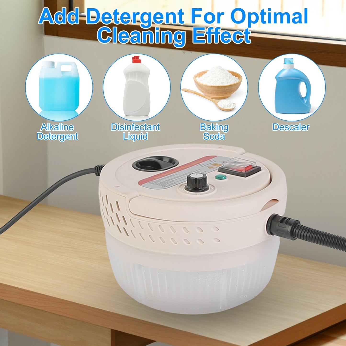 Handheld High Temperature And Pressure Steamer Cleaner With 1400ML Tank 9 Accessories 6 Steam Levels For Dirt Grease Grout Tile Floor Couch Car