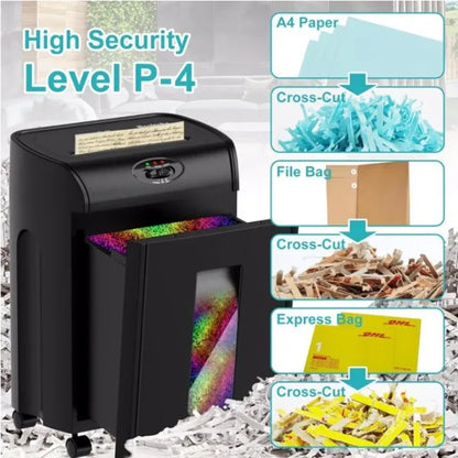 15-Sheet Cross Cut Paper Shredder With 4.76-Gallon Pull Out Basket