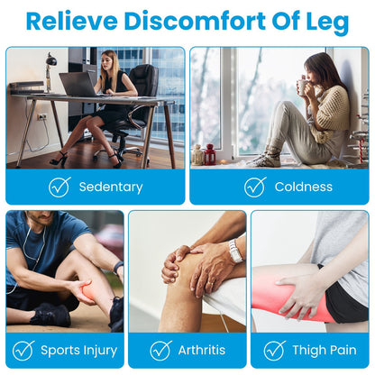 Cordless Leg Massager Air Compression Massager With Heat Thigh Knee Calf Massager With 3 Modes Adjustable Wrap For Pain Relief