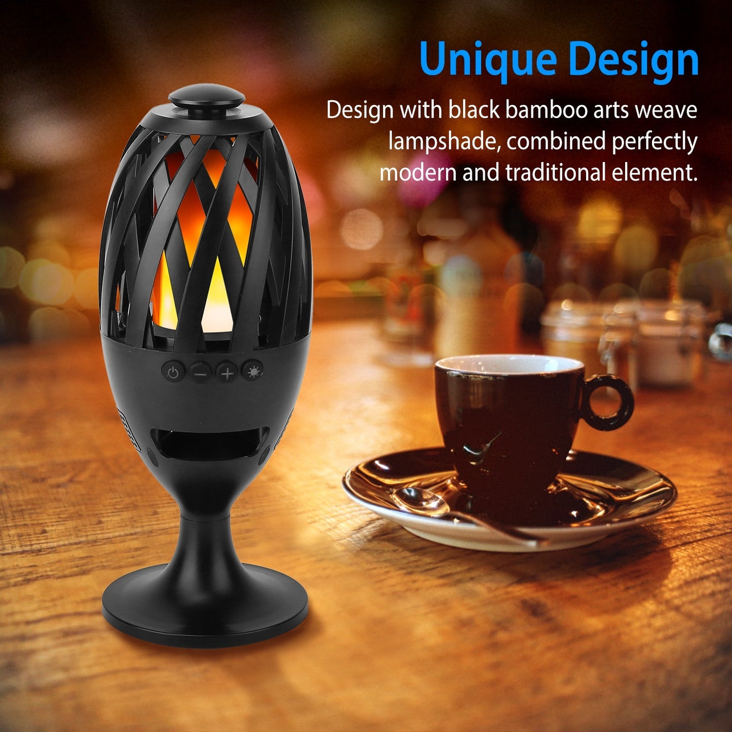 LED Flame Speakers Torch Wireless Speaker Waterproof Stereo Bass Speaker Outdoor Light-Up Speaker Atmosphere LED Flickers Night Light Patio Stake Lights Lantern For Party Camping
