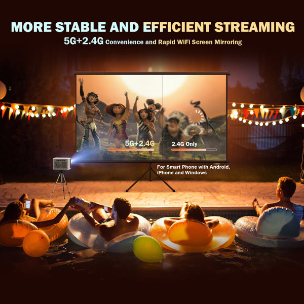 DBPOWER H89 720P Projector With Motorized Focus 5G