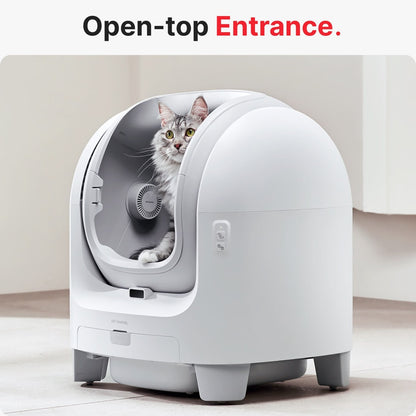 PETMARVEL C1 Large Open Top Smart WiFi Self-Cleaning Litter Box, White