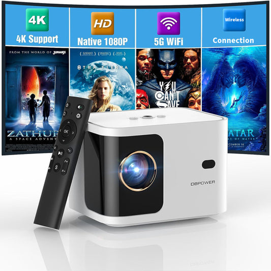 DBPOWER H89 720P Projector With Motorized Focus 5G